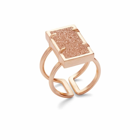 Kendra Scott Lennox ring - rose gold drusy - size 8 - Picture 1 of 4